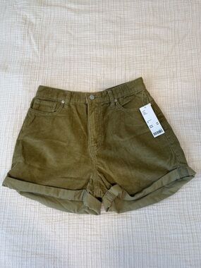 Olive Green Corduroy Women’s Shorts